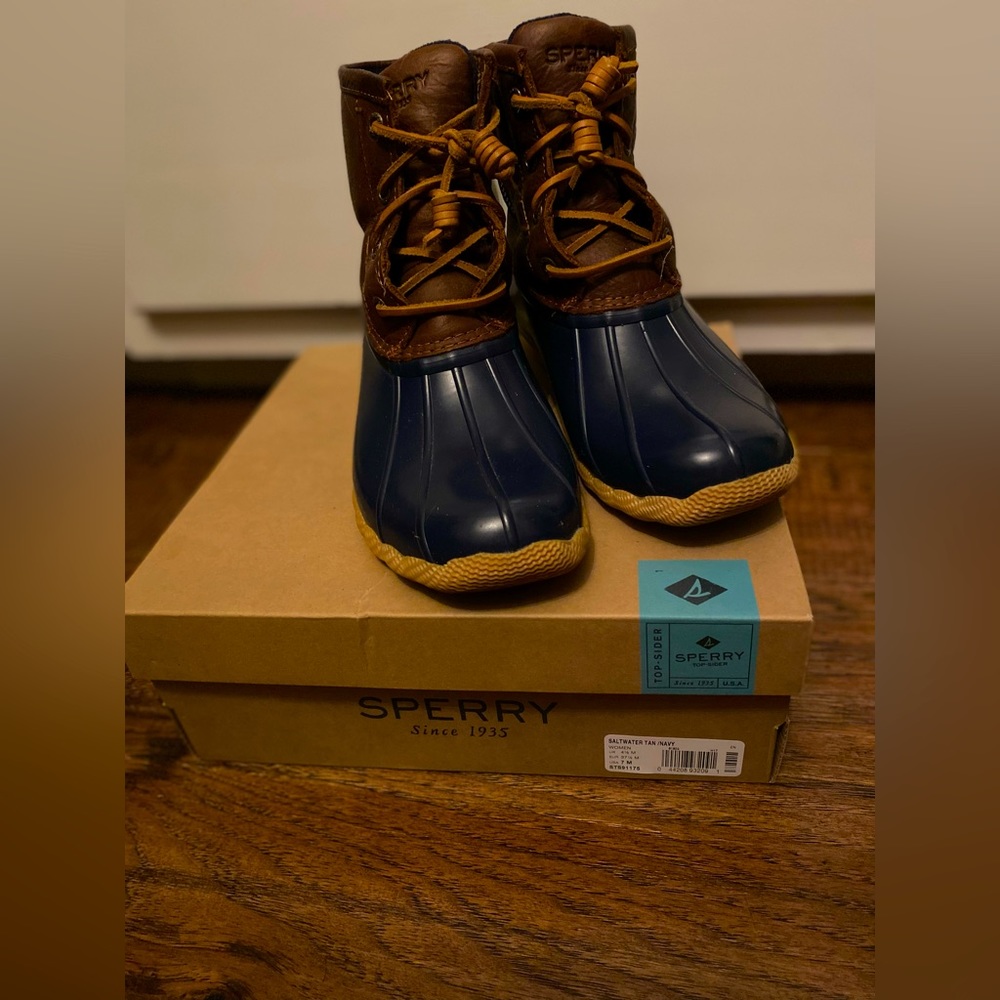 Sperry Saltwater Tan&Navy Duckboots